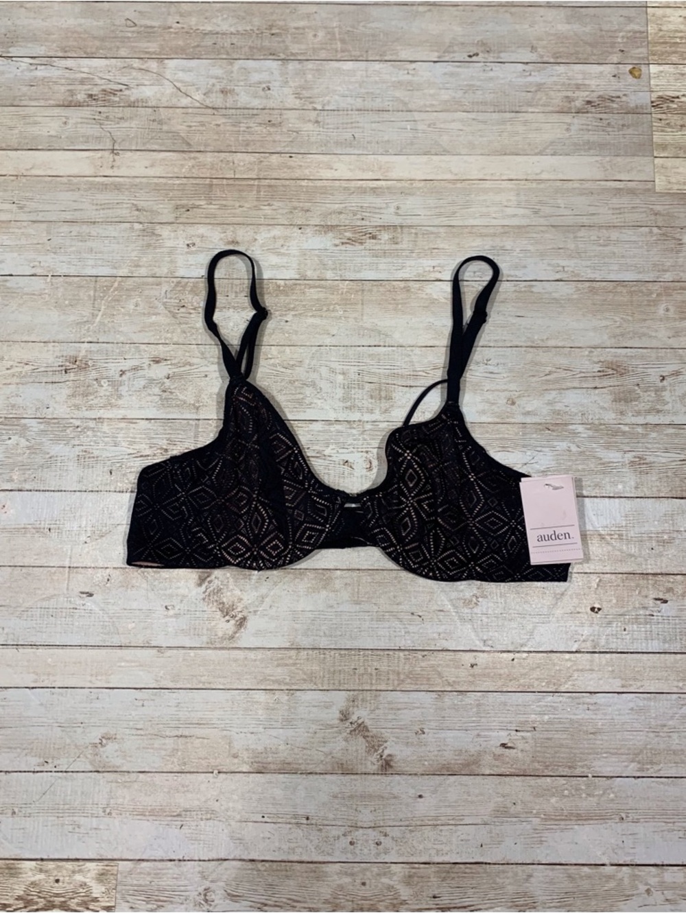 Auden by Target Black Lace Unlined Demi Coverage Underwire Bra Size 36A